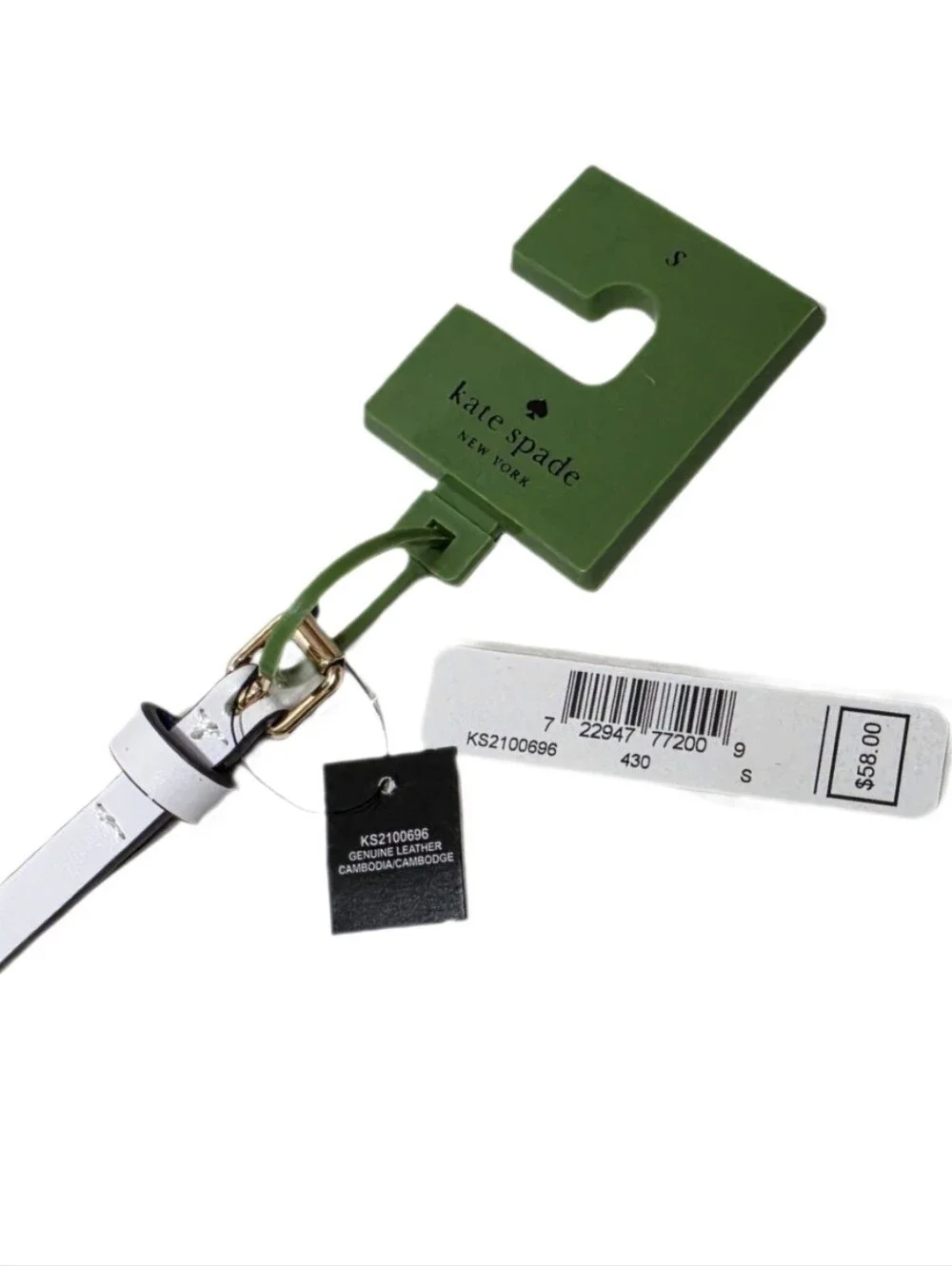 Kate Spade New York Colorblock Bow Belt Leather White/Blue Size Small